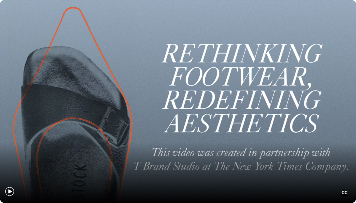 Ad for Birkenstock, rethinking footwear aesthetics, created by T Brand Studio.